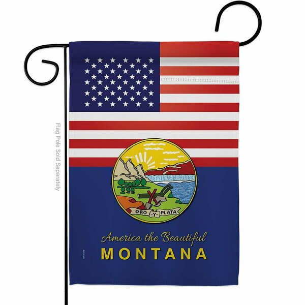 Guarderia 13 x 18.5 in. USA Montana American State Vertical Garden Flag with Double-Sided GU3955556